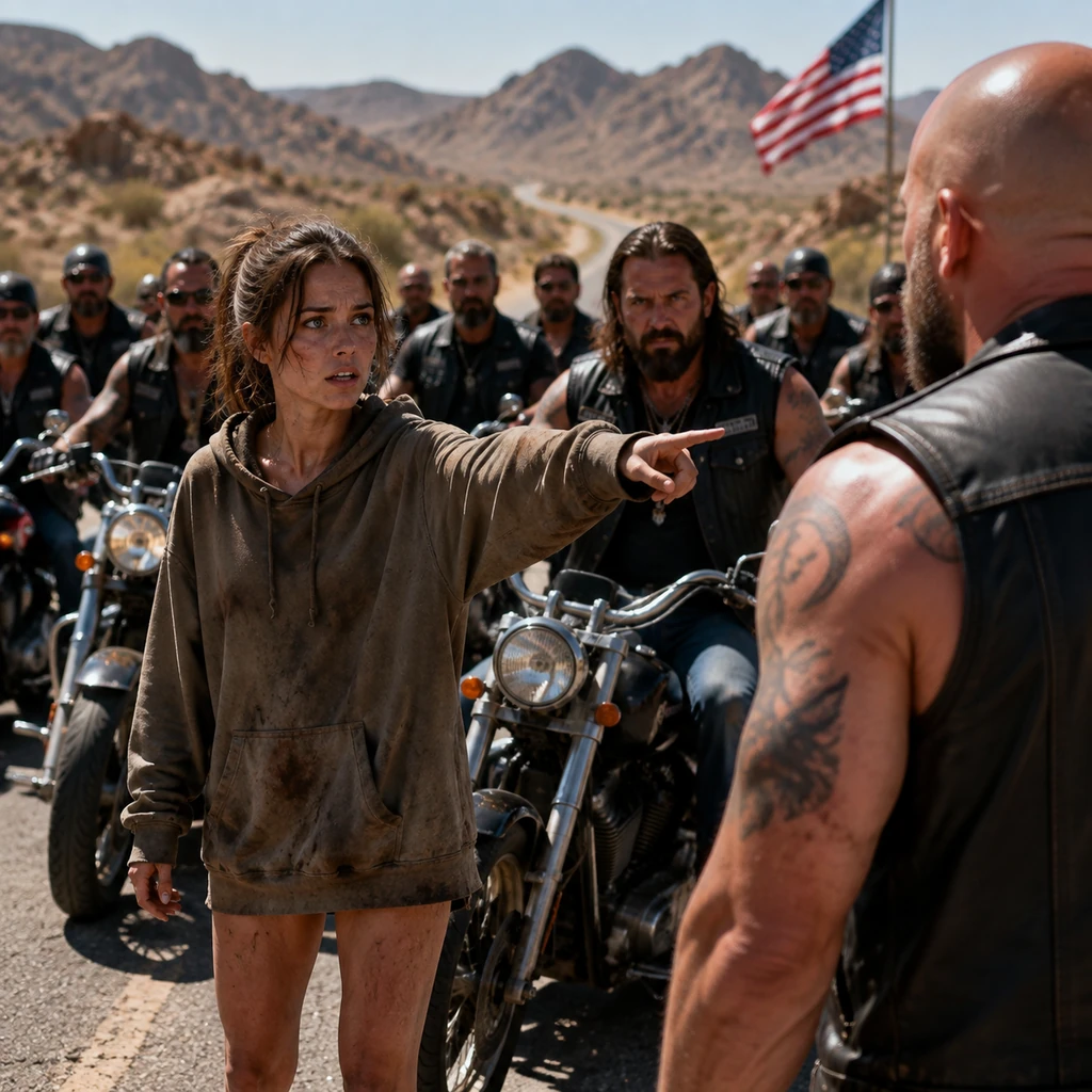 I stopped 22 bikers on a desert highway because I knew what was waiting around the next curve. They thought I was a stranded girl in a dirty hoodie, but I was the only reason none of them rode straight into an ambush.
